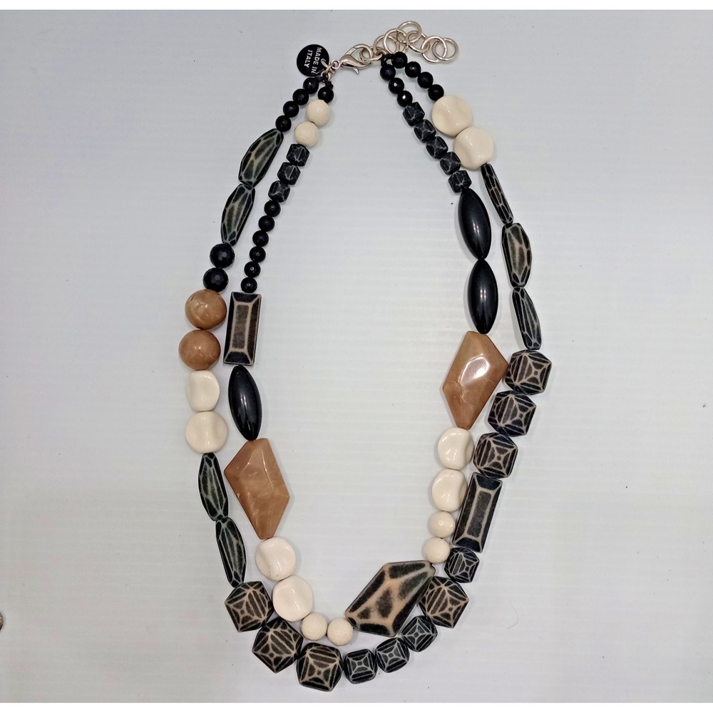 Alisha D Made in Italy Chunky Multi-Bead Statement Necklace 28-30" - Picture 1 of 8